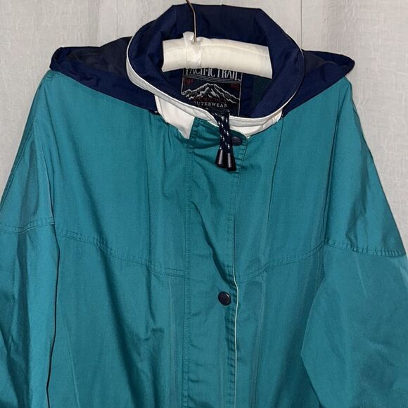Pacific Trail 1X Green Navy Cotton Blend Canvas Material Rain Utility Jacket - Picture 4 of 16